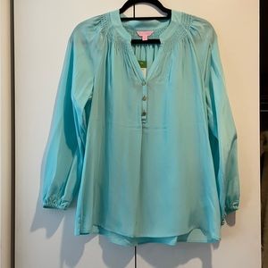 Lilly Pulitzer Elsa top seasalt blue NWT